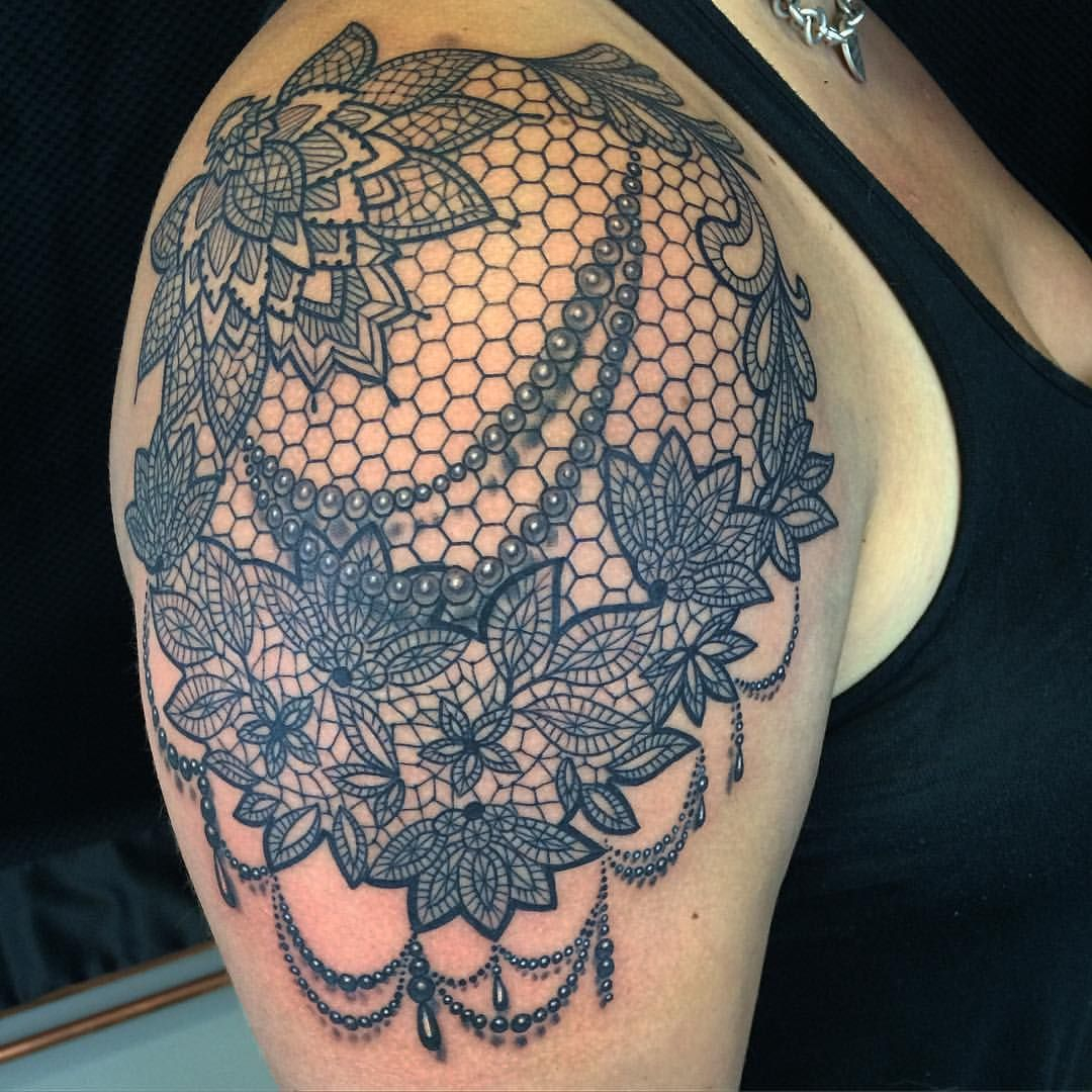 Shoulder Lace Tattoo Google Search Tattoos Lace Shoulder pertaining to dimensions 1080 X 1080