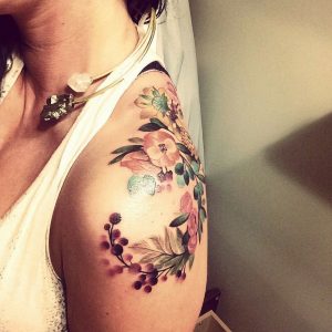 Shoulder Placement Watercolor Tattoo Tattoos Flower Tattoos within dimensions 960 X 960