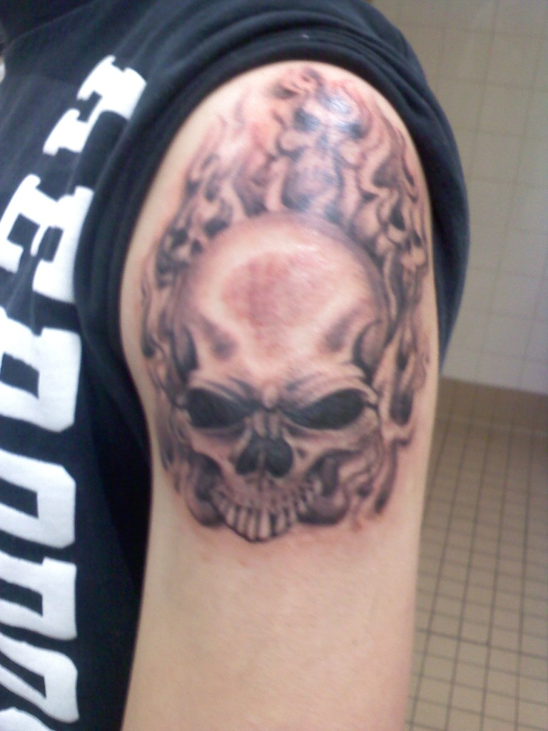 Shoulder Skull Tattoo Picture with dimensions 768 X 1024