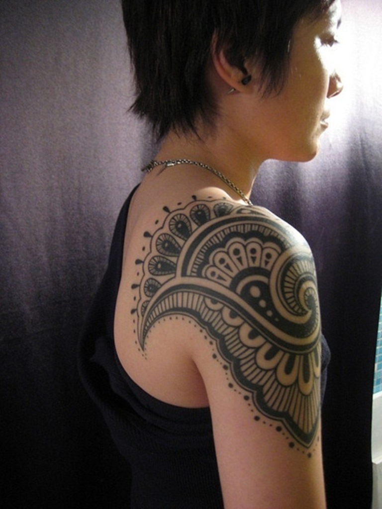 Shoulder Tattoos For Women Tattoofanblog inside size 768 X 1024