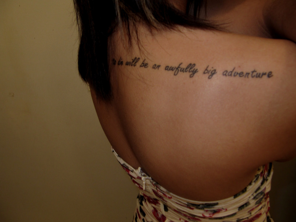Simple Back Shoulder Nice Small Poem Tattoo For Girl Golfian with proportions 1024 X 768