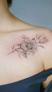 Simple Rose Tattoo On Shoulder Mybodiart Tattoo Ideas in measurements 850 X 1500