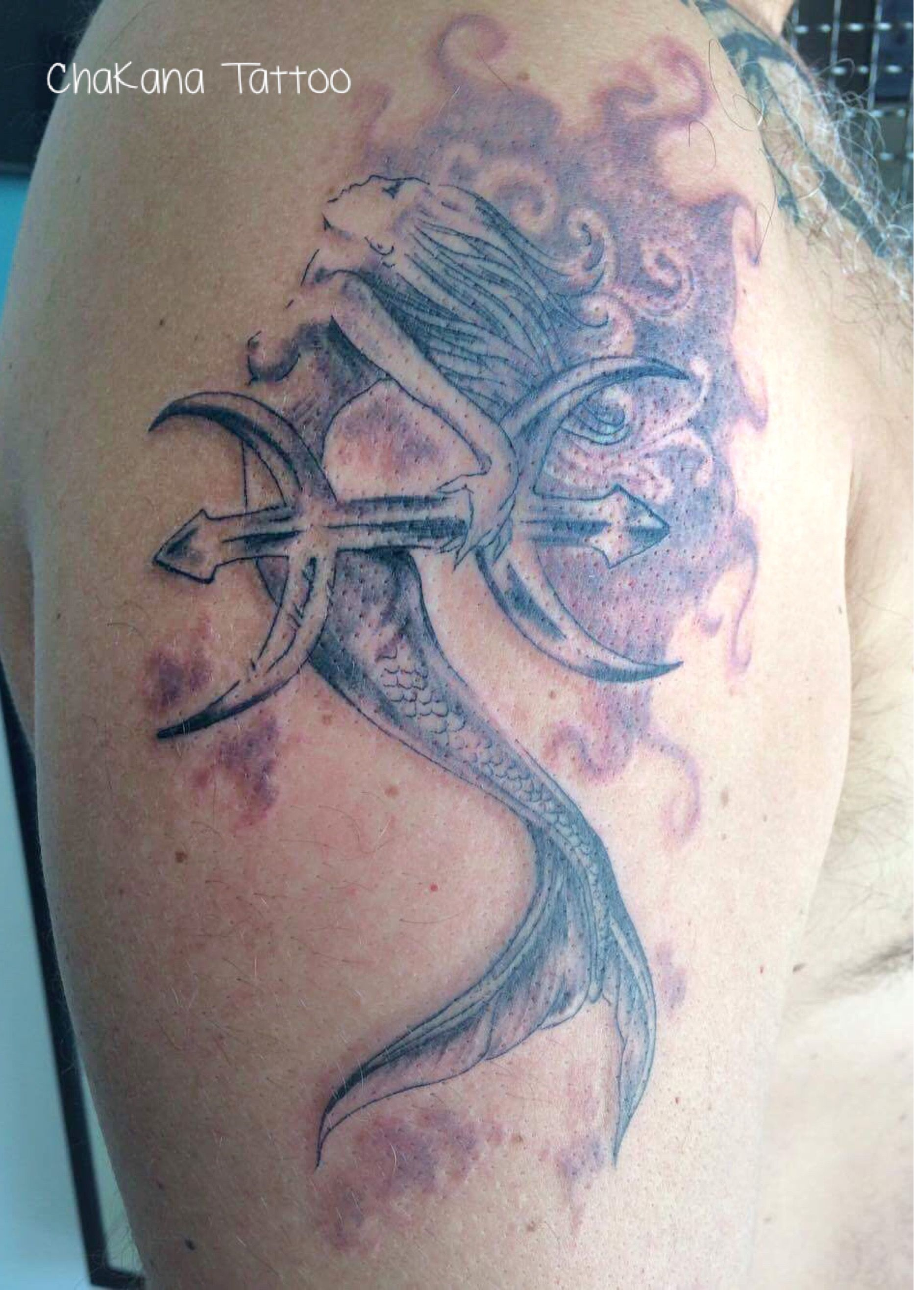 Sirene Tattoo Fairy Tattoo Shoulder Tattoo Pisces Tattoo Pisces throughout measurements 1865 X 2632