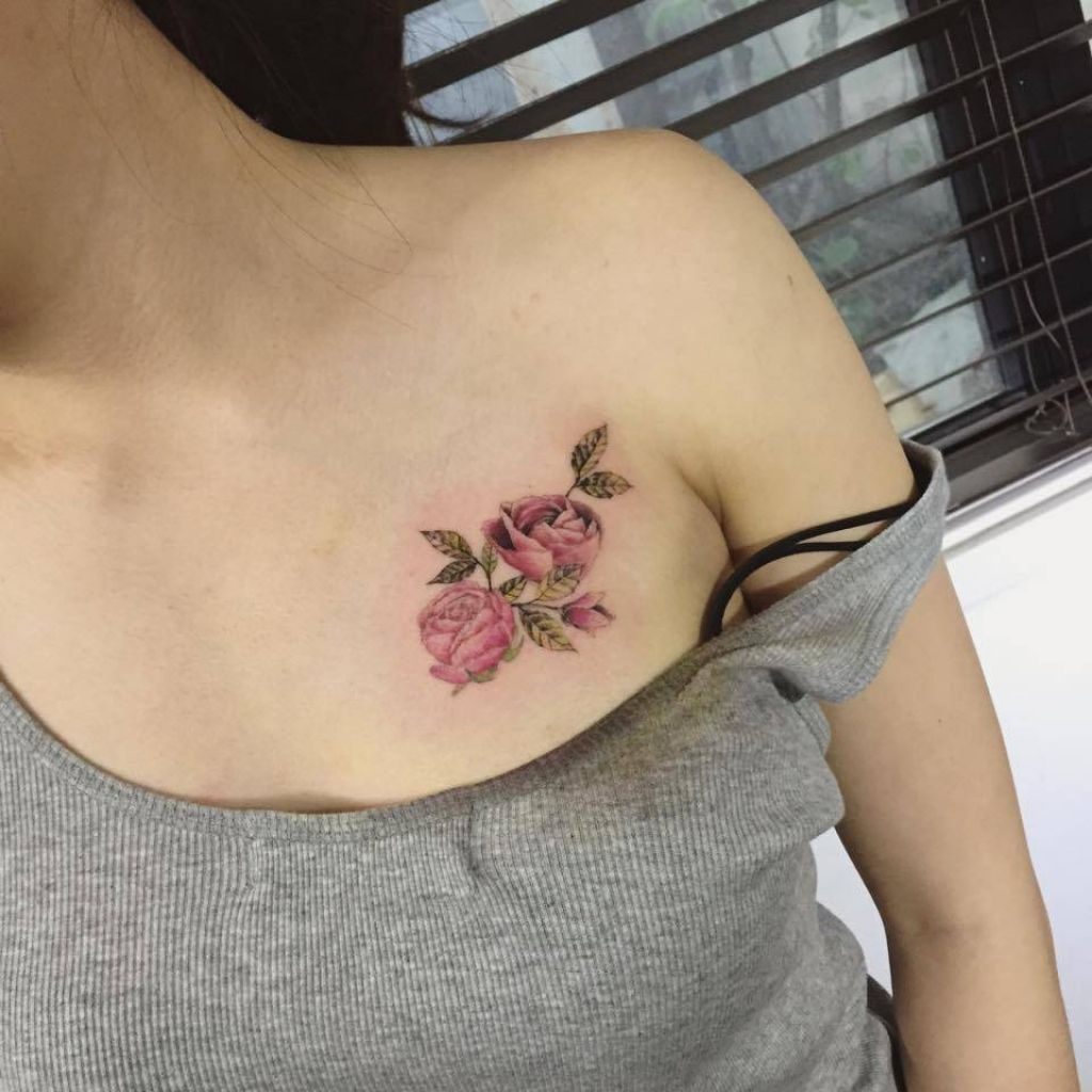 Small Female Chest Tattoos Rose Tattoo On The Chest Tattoo Artist inside size 1024 X 1024