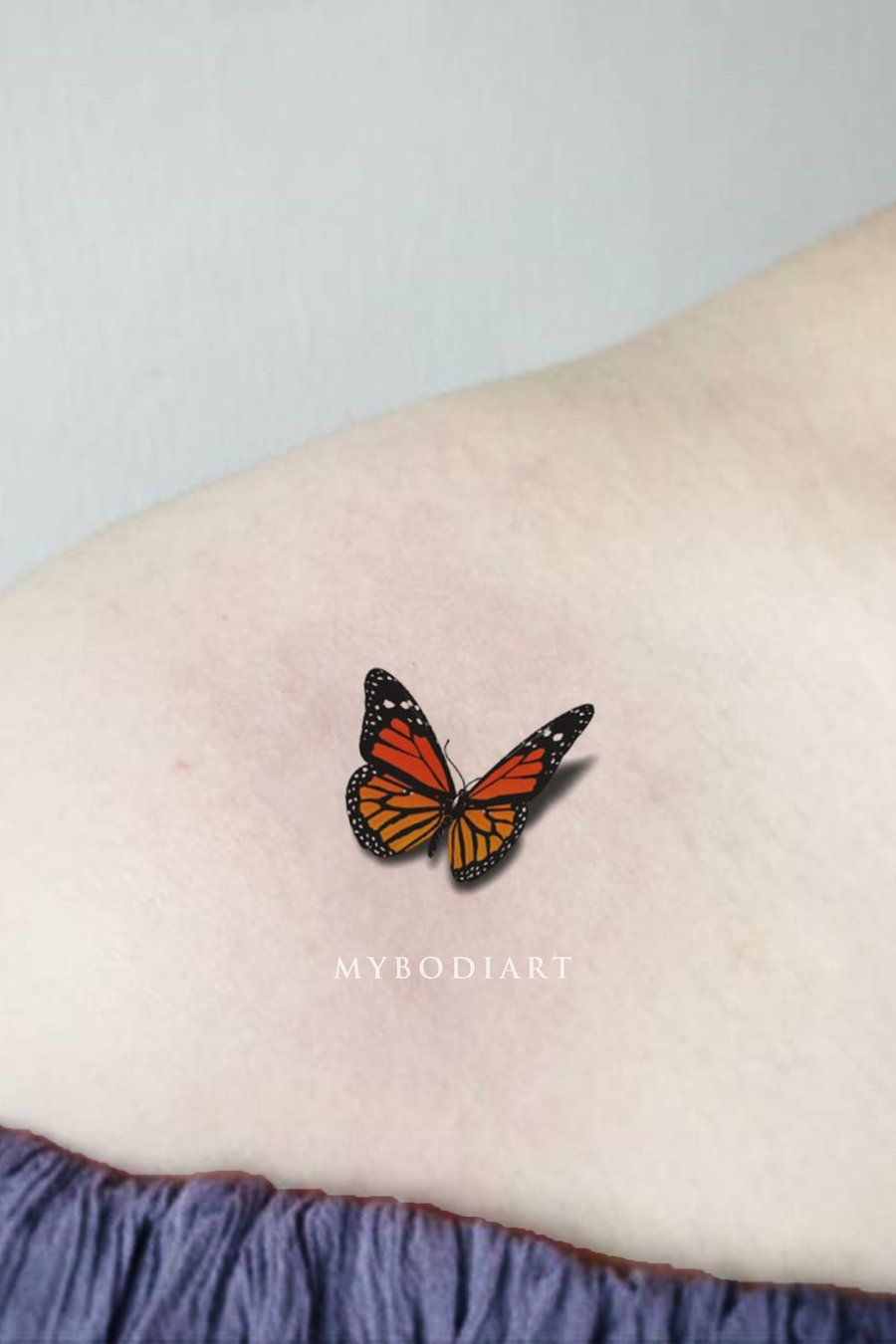 Small Monarch 3d Butterfly Shoulder Temporary Tattoo Ideas For Women with regard to dimensions 900 X 1350