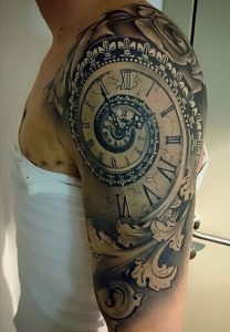Spiral Time Clock Shoulder Tattoo Tattoo Ideas Tattoos inside sizing 883 X 1272