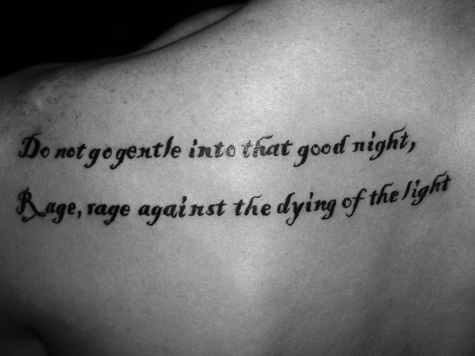 Stunning Poem Tattoo Quotes On Shoulder Blade Tattoo Placement with regard to size 1600 X 1200