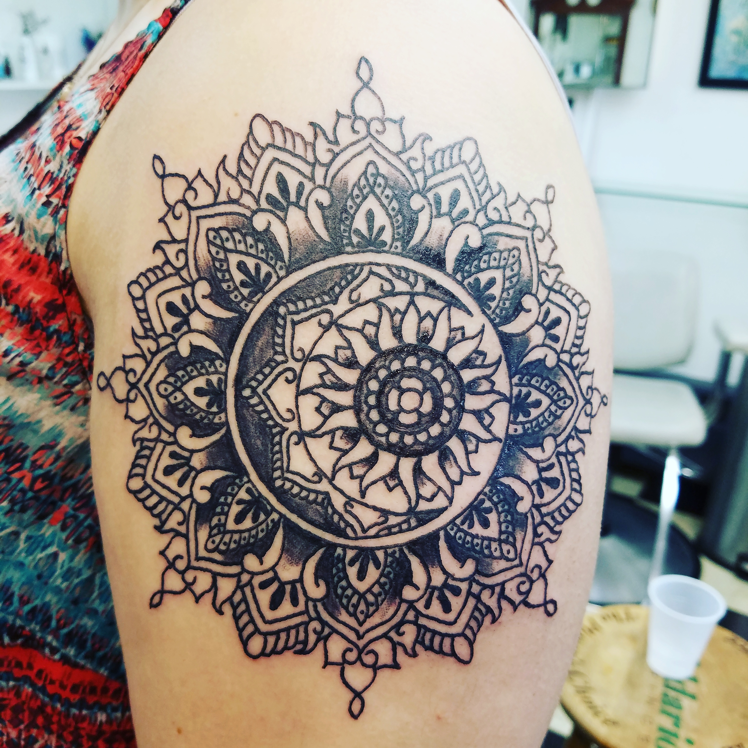 Sun And Moon Mandala Done Brian At Lakeview In Michigan My First within size 3024 X 3024