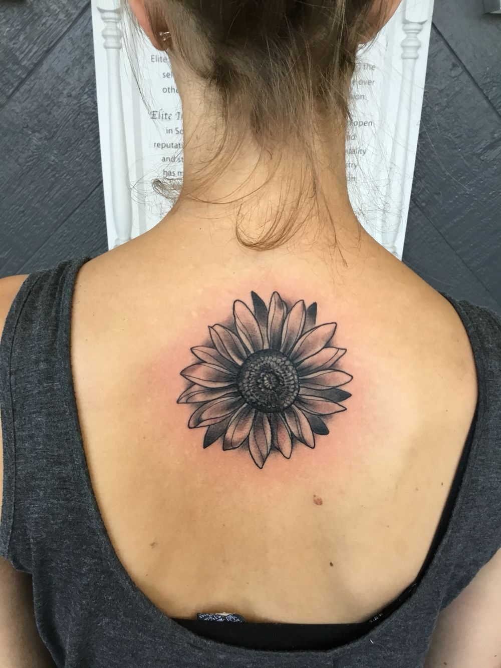 Sunflower Back Tattoo Tattoobackstyle Tattoos Sunflower with proportions 1000 X 1334