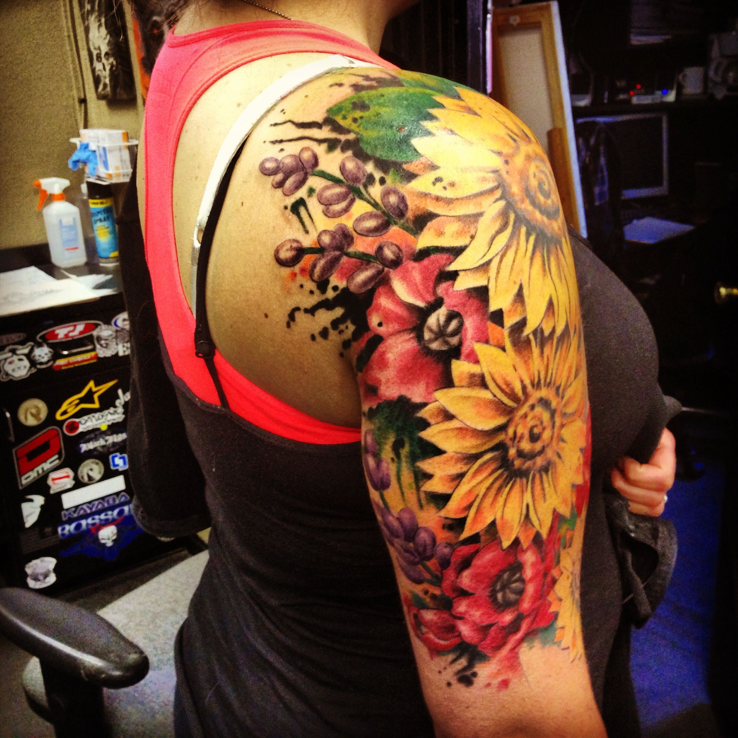 Sunflower Shoulder Tattoo On Tattoochief Tattoo Sunflower throughout dimensions 2448 X 2448