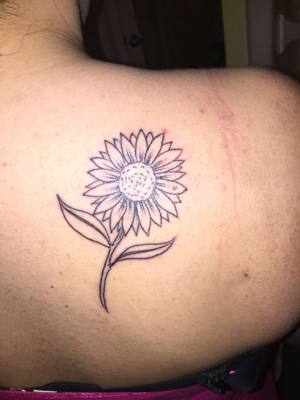 Sunflower Tattoo On Back Shoulder For Girls for proportions 960 X 1280