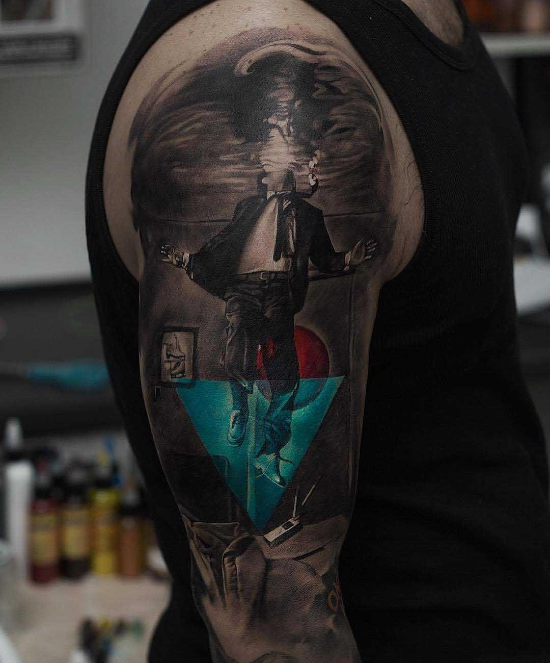 Sunken Man Tattoo On Shoulder 3d Tattoos Tattoos For Guys regarding measurements 1080 X 1300