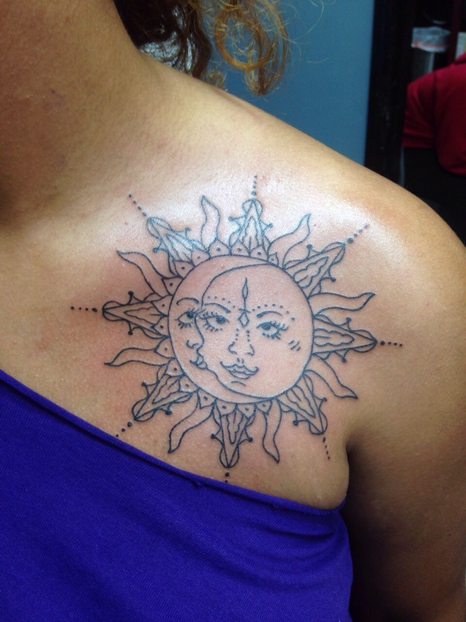 Sunmoon Shoulder Tattoo I Could Add Onto My Mandala Diy with regard to size 960 X 1280