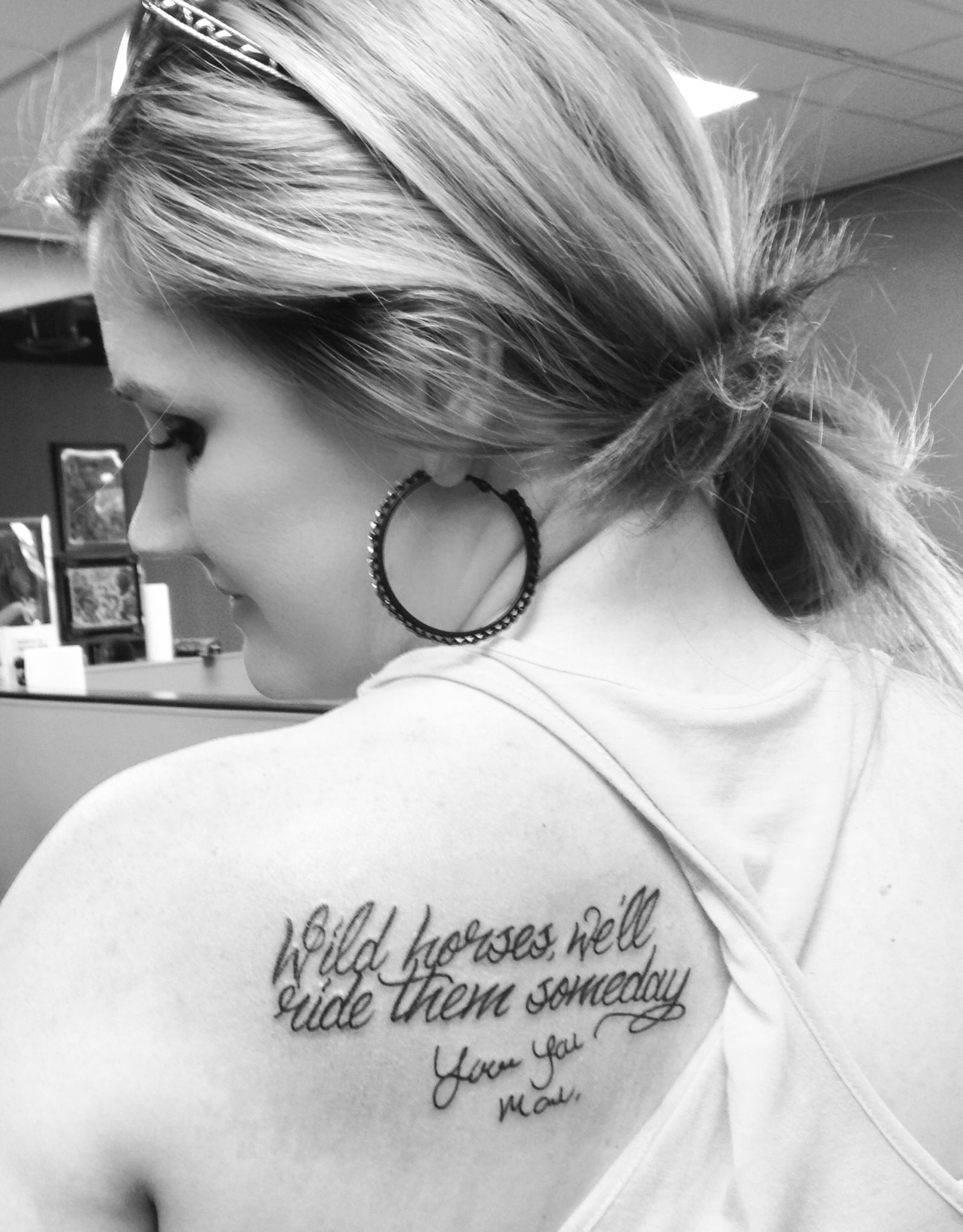 Tattoo For My Momour Favorite Song Lyrics And Her Signature regarding dimensions 1593 X 2038