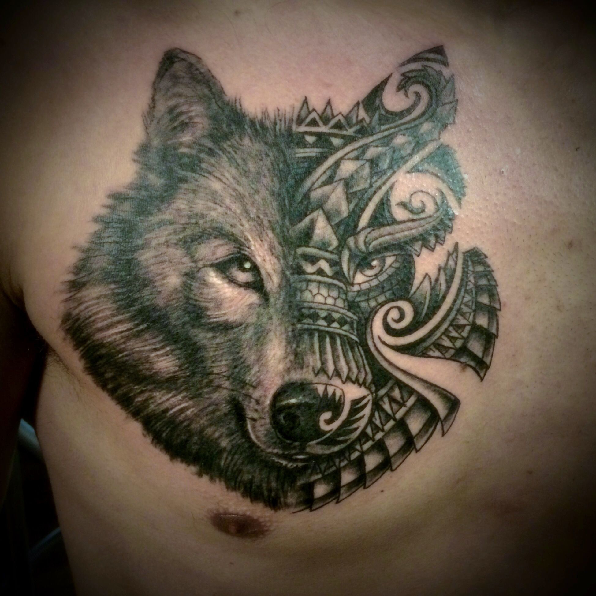 Tattoo Tropical Tatoos Wolf Tattoos Tribal Chest Tattoos Wolf with dimensions 1948 X 1947