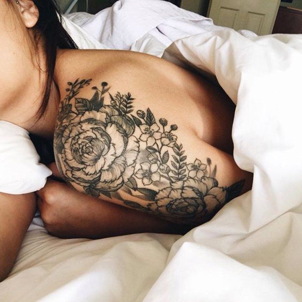 Tattoos For Women Flower Floral Black Shoulder Mybodiart regarding proportions 1024 X 1024