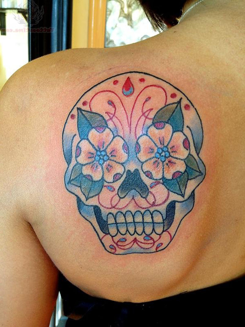 Tattoos Ideas Coolest Sugar Skull Tattoo Left Shoulder Blade for proportions 800 X 1067