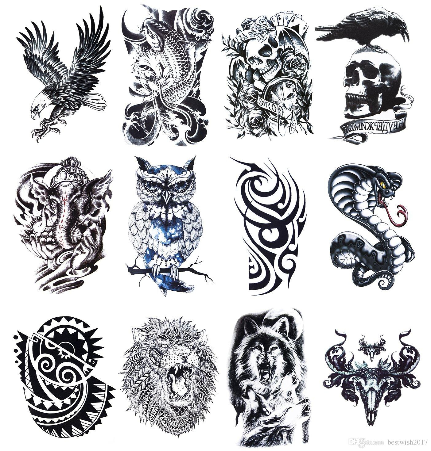 Temporary Tattoos Stickers Fake Body Arm Chest Shoulder Tattoos For within measurements 1404 X 1471