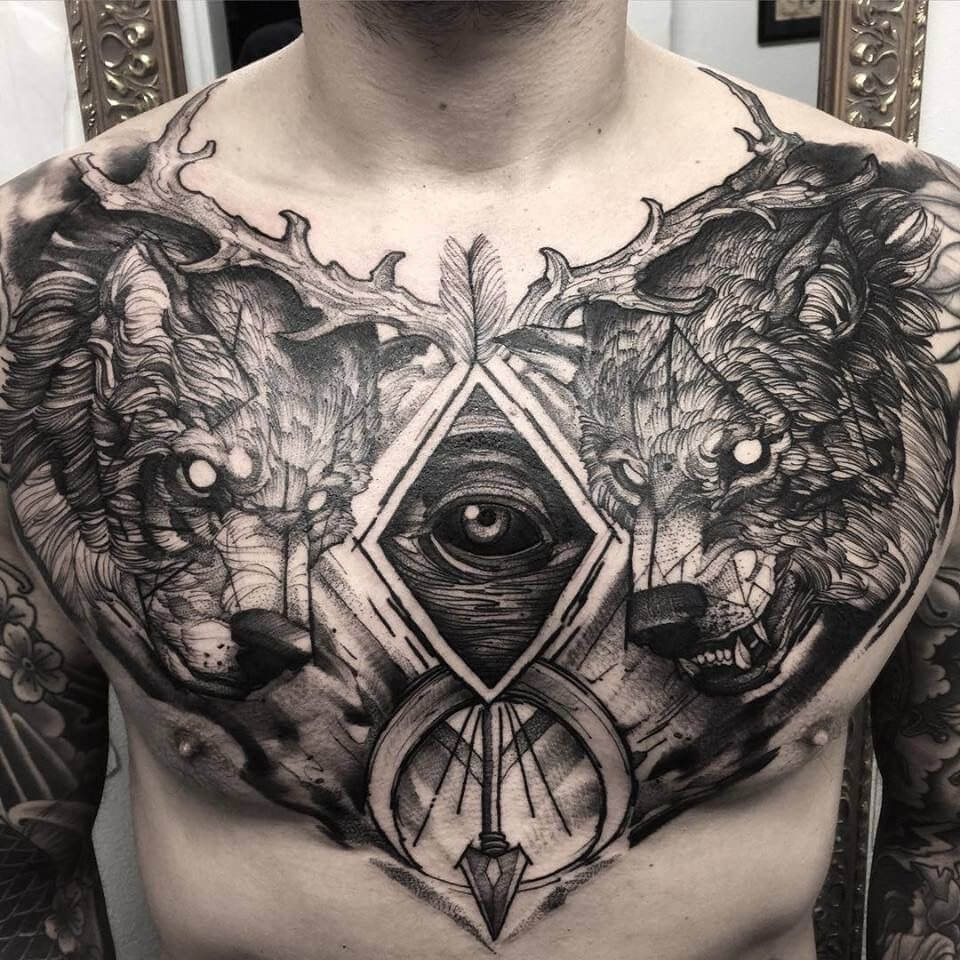 The 100 Best Chest Tattoos For Men Improb intended for proportions 960 X 960