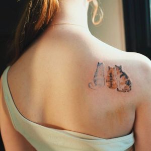 Three Cats On The Right Shoulder Blade Animal Tattoos inside proportions 1000 X 1000