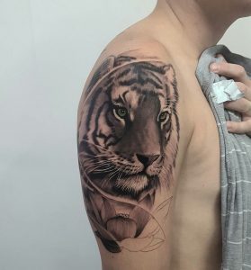 Tiger Shoulder Tattoo National Animal Of Korea Body Art In 2019 pertaining to proportions 1080 X 1160