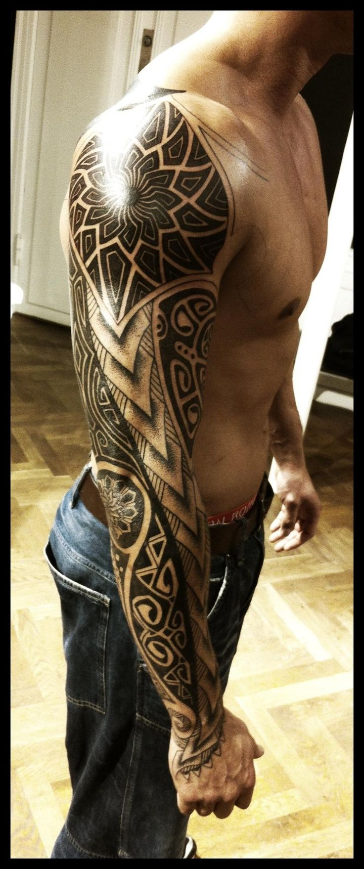 Top 50 Best Shoulder Tattoos For Men Inkspiration Him Tribal regarding size 736 X 1758