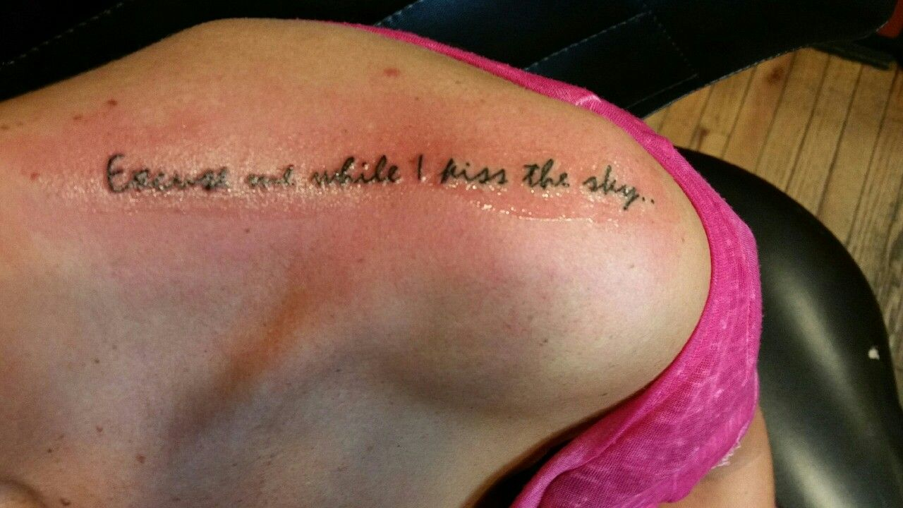 Top Of Shoulder Tattoo Lyrics Excuse Me While I Kiss The Sky Jh intended for sizing 1280 X 720