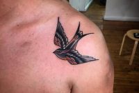 Traditional Swallow Tattoo On The Left Shoulder Shoulder Tattoos in dimensions 1000 X 1000