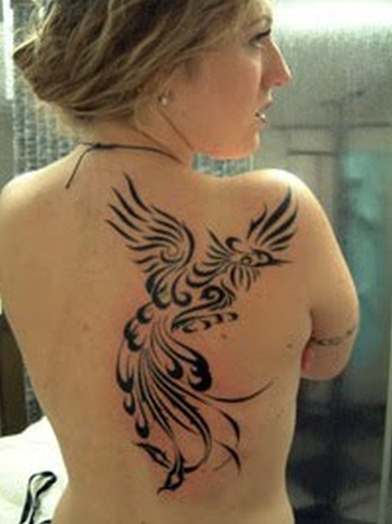 Tribal Bird Feminine Tattoo On Back Shoulder Tattoos Book 65000 throughout proportions 800 X 1068