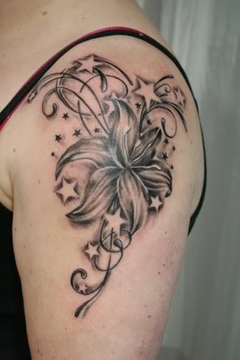 Tribal Flower Feminine Tattoo On Shoulder Tattoos Book 65000 regarding proportions 800 X 1200