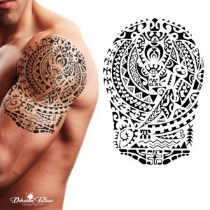 Tribal Temporary Tattoo Polynesian Turtle Shoulder Maori Black intended for size 1080 X 1080