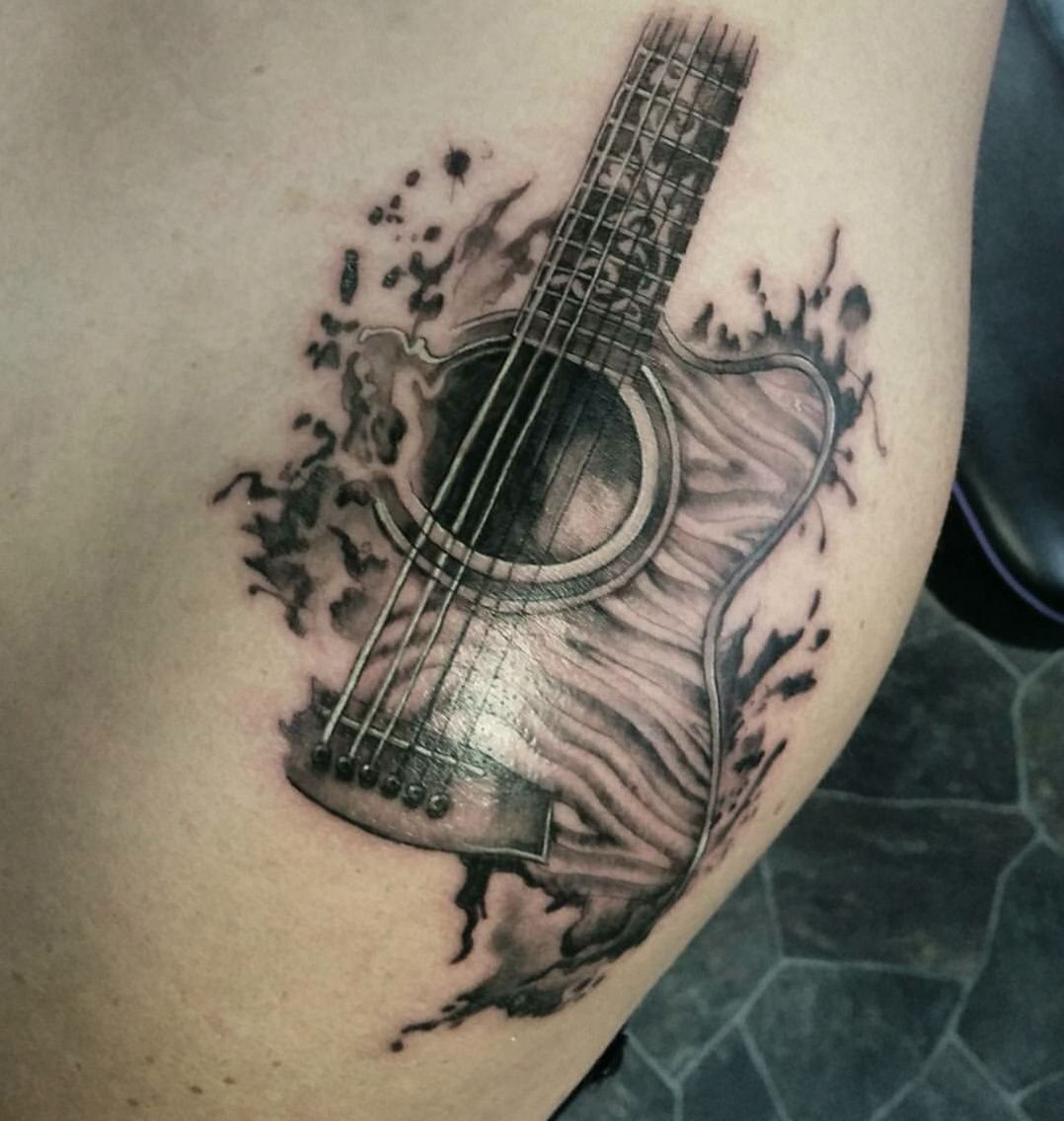 Tricky Guitar Shoulder Piece Piercings And Tattoos Tattoos in sizing 1078 X 1136