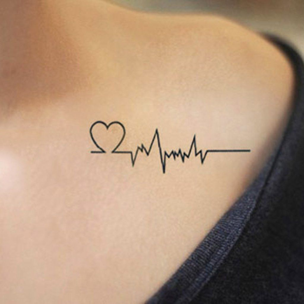 Unique Heartbeat Shoulder Tattoo Ideas For Women Minimalist Simple regarding size 1024 X 1024