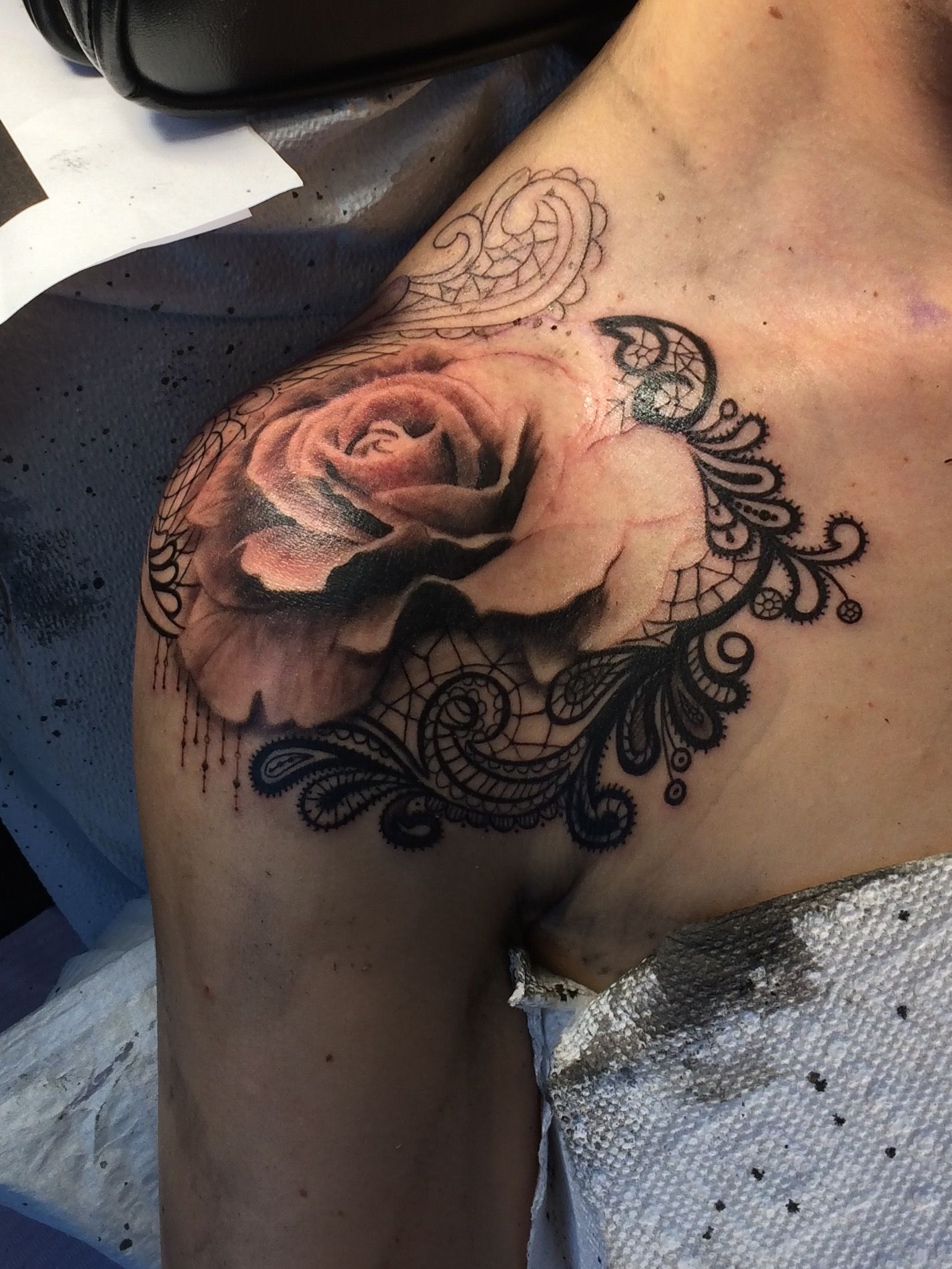 Velvet Blue Tattoos Rose Lace Work Black And White This Is within dimensions 1427 X 1902