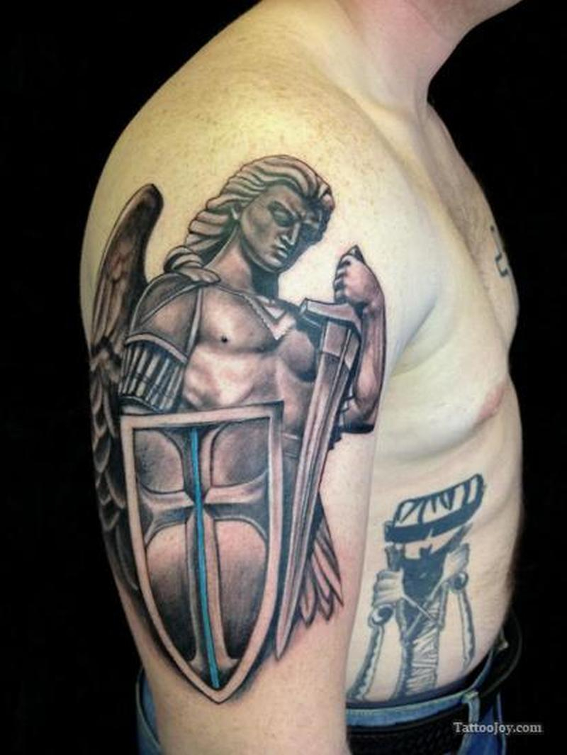 Warrior Angel On Shoulder Tattoo Tattoos Book 65000 Tattoos Designs pertaining to size 800 X 1065