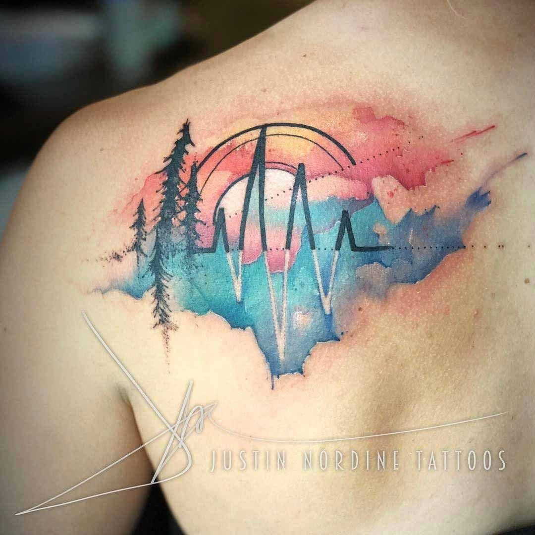 Watercolor Tattoo On Shoulder Blade Pulse Survival Bracelet throughout dimensions 1080 X 1080