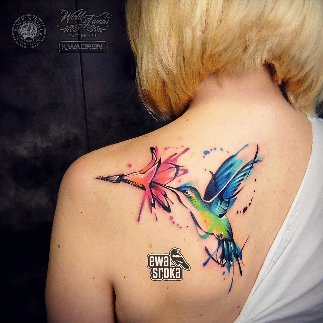 Watercolour Tattoo With Hummingbird And Kolibri throughout size 1080 X 1080