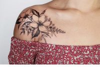 White Magnolias With A Magenta Center Shouldertattoos Tattoos with size 750 X 1334