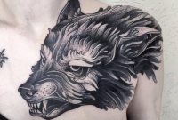 Wolf Tattoo On The Left Shoulder And Chest Done At Family Ink with sizing 1000 X 1000